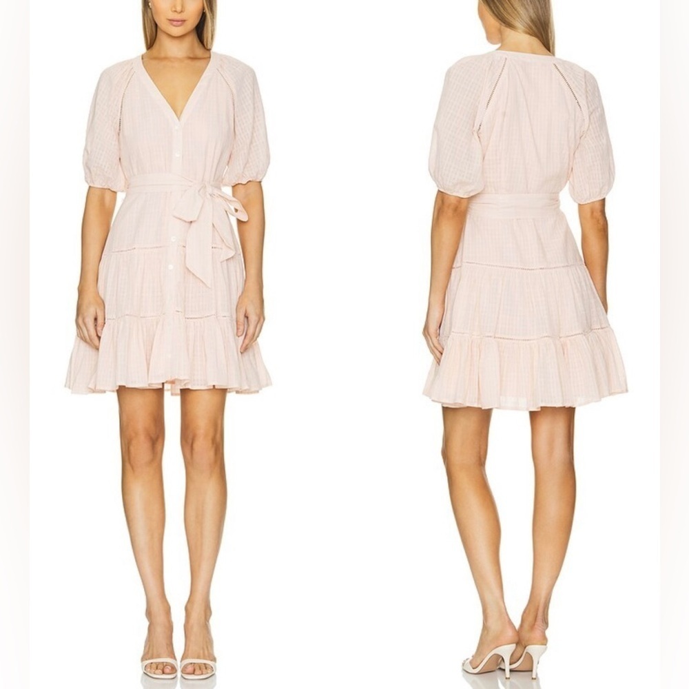NWOT Veronica Beard Dewey fit and flare Cotton mini Dress in Pink Haze sz 2